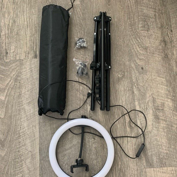 Ring Light with 50" Extendable Stand 10" Dimmable LED Selfie 6000K Camera Circle - Picture 8 of 10